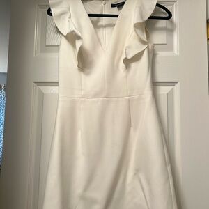 White Ruffle Mini Dress